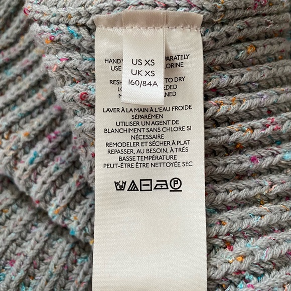 Free People Leo Sweater Silver Gleam Combo XS Oversized - Picture 11 of 16